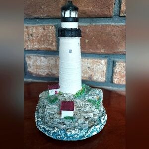 Lighthouse Music Box Plays Ebb Tide Ocean Nautical Decor